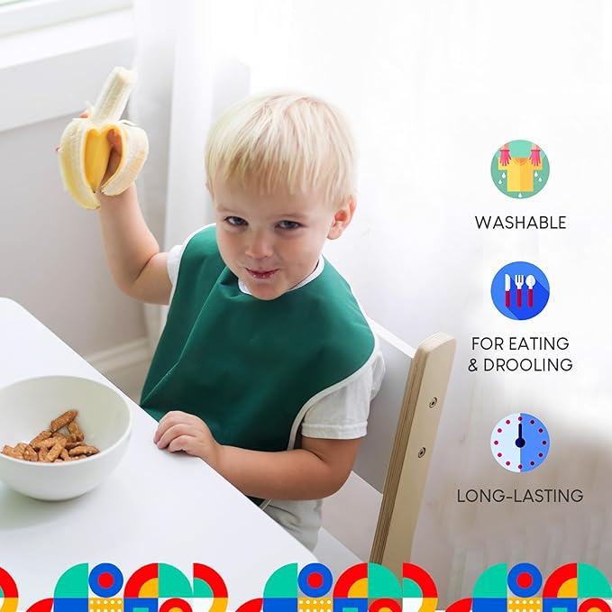 Large Waterproof Bibs Primary Collection - 4pk, 12pk, 48pk