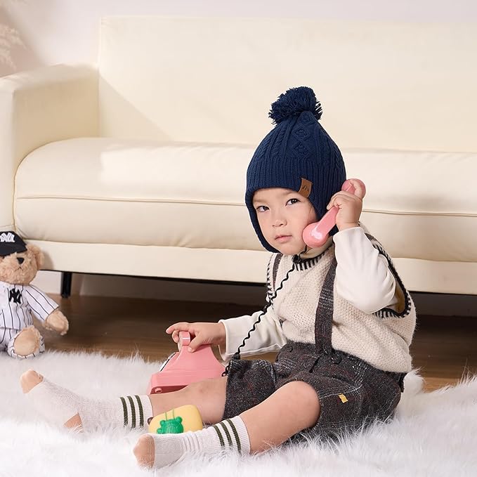 Moon Kitty Baby Boys Hats Toddler Beanies for Boys Winter Fleece Winter Hat Boys