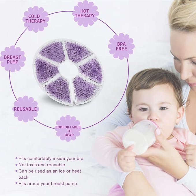 Breast Therapy Pads - Hot & Cold Gel Pads for Breastfeeding & Postpartum Recovery, Pain Relief for Mastitis & Engorgement