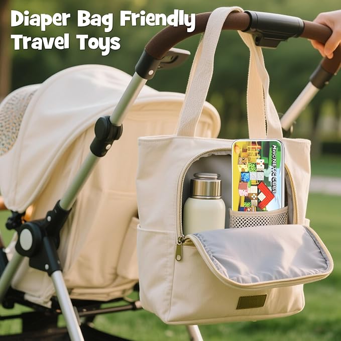 Mini Magnetic Blocks Farm Animals - 35 PCS Travel Magnet Building Blocks for Toddlers - STEM Educational Magnet Toys with Portable Iron Box for Kids Ages 3-8 Years Old Boys & Girls