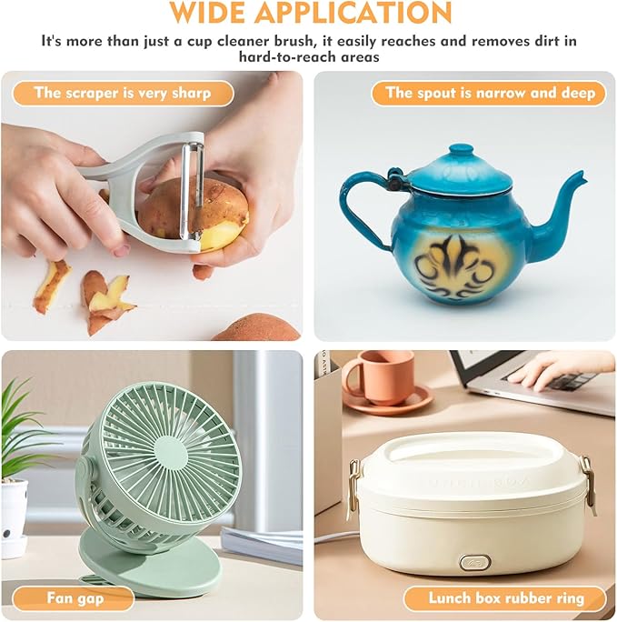 3 in 1 Cup Lid Cleaning Brush, Portable Cup Cleaner Brush, Water Bottle Cleaner Brush, 3 in 1 Multifunctional Cleaning Brush for Home Kitchen Cleaning Tools（3PCS）