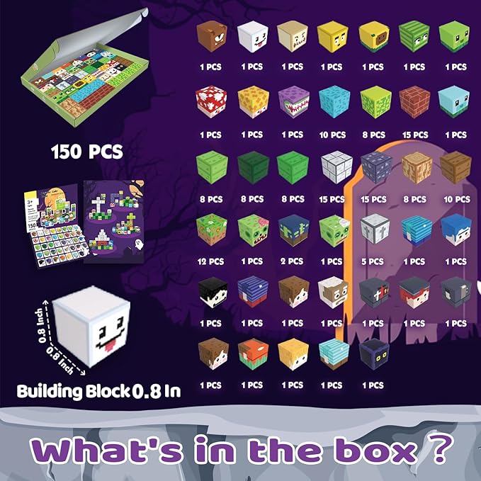 150 PCS Magnetic Building Blocks for Kids, Montessori Magnetic Toys, Build Zombie Island Set, STEM Toddler Sensory Building Blocks for Boys Girls 3 4 5 6 7 8 9 10th Birthday Gift