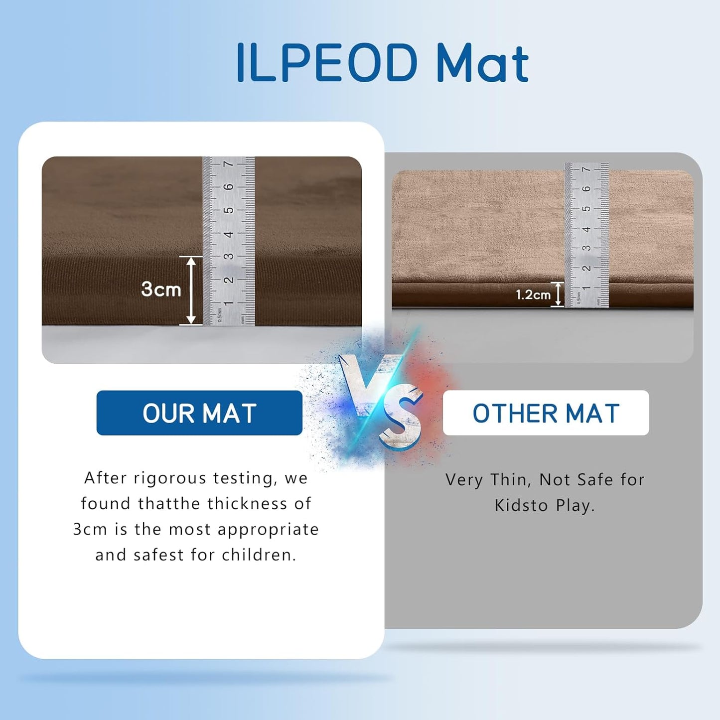 Baby Play Mat 1.2" Thick Memory Foam Nursery Rug Area Rug, 4’11” X 3’28” Yoga Mat Playmat Crawling Mat for Baby,Toddlers,Infants,Kids,Floor Mat Tatami Mat for Living Room with Non-Slip(Coffee)