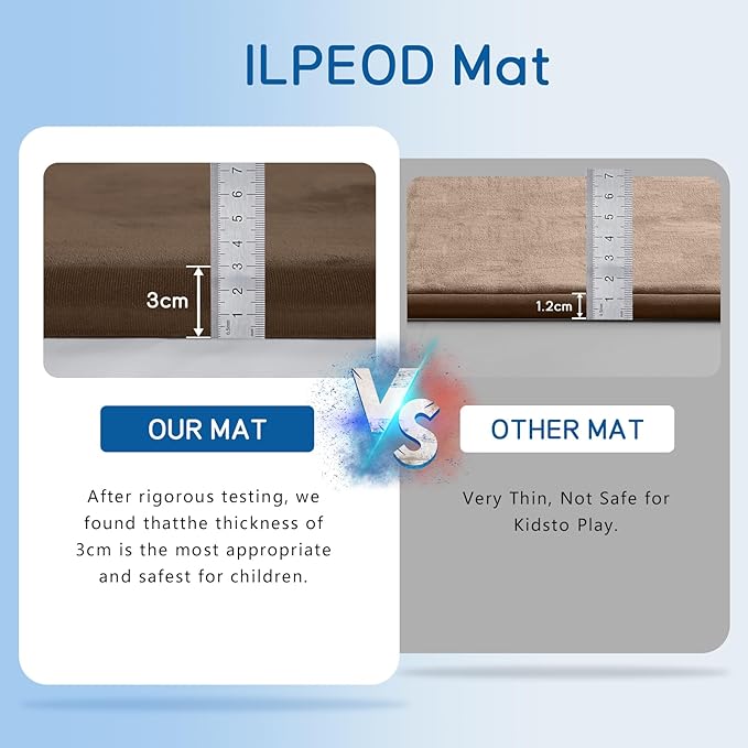 Baby Play Mat for Floor Tummy Time Mat Nursery Muscle Area Rug Playroom Rug Tatami 59"*71" Memory Foam 1.3" Thick Crawling For Babies,Toddlers, Infants, Kids,Floor,Coffee