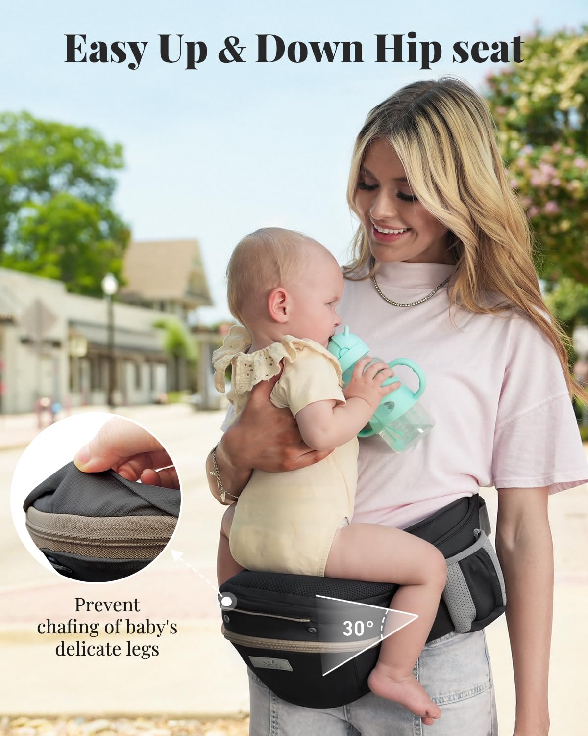 Baby Carrier Pro, MOMTORY Safety-Certified 6-in-1 Ultra Storage Baby Carrier Newborn to Toddler, Front & Back Baby Holder Carrier with Hip Seat, Pure Black