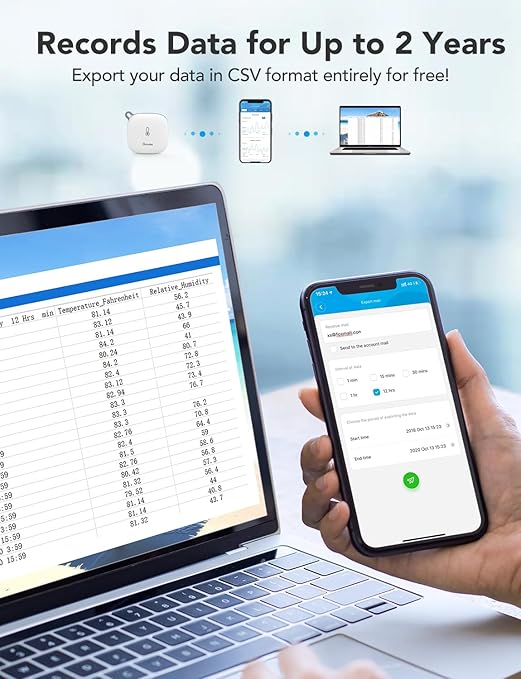Govee WiFi Temperature Sensor H5179, Smart Hygrometer Thermometer with App Notification, 2 Years Data Storage Export, Remote Monitor for Room Greenhouse Incubator Wine Cellar, 2 Pack