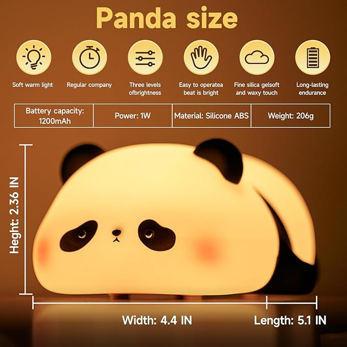 Cute Duck/Chicken/Pig/Rabbit/Panda Night Light, LED Squishy Animal Novelty Lamp for Toddler Baby Kids, Nursery Touch Kawaii Room/House Decor