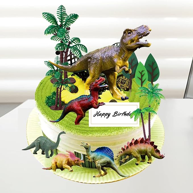 OuMuaMua Dinosaur Toys, Plastic Dinosaur Figure Set, Ideal Education Toys for Kids, Including T-Rex, Stegosaurus, Monoclonius, 6 to 7 Inch Large Size, 6 Pack