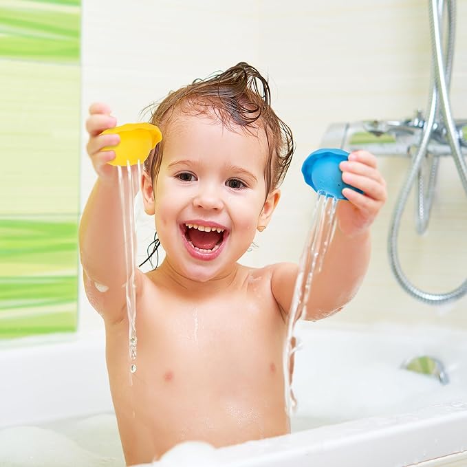 ArtCreativity Stacking Bath Toy for Toddlers – 7-Piece Nesting Mold Free Bath Toy with Drainage Holes – Fun Baby Bathtub Toy – Pastel Color Sensory Toy