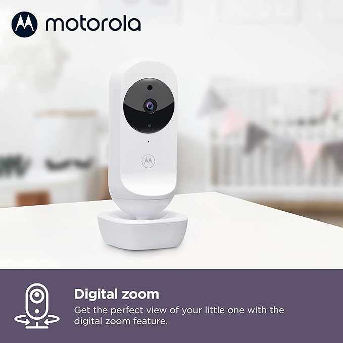Motorola Nursery Baby Monitor with Camera and Audio, 4.3" Screen VM44 with WiFi, Long Range, Zoom/Tilt, Temperature Sensor, Lullabies, Night Vision