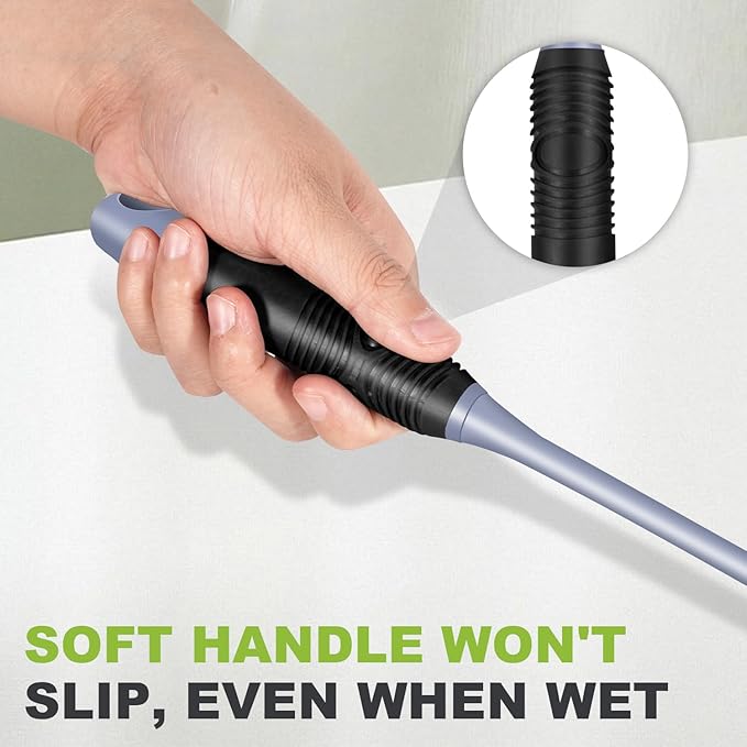 Long Handle Bottle Brush, Reusable Water Bottle Cleaner Brush, Flexible Scrub Brush for Water Bottles, Glasswares, Mugs, Thermos, Black, 2 Pack