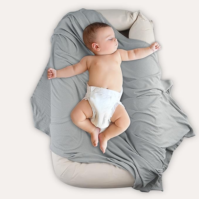 Jersey Swaddle Blanket, Ultra Soft Stretchy Receiving Blanket, Newborn Swaddle Wrap for Boys & Girls, 40 x 30 inches, 2 Pcs