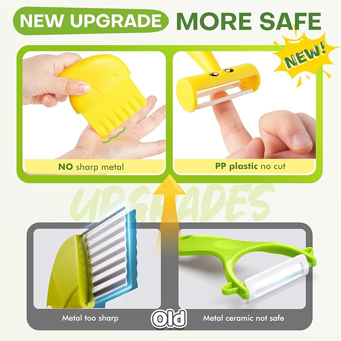 Toddler Cooking Set with Storage Box-Kids Kitchen Set,Safe PP Material Montessori Kitchen Tools for Real Cooking,Dishwasher Safe,Fun Bird-Shaped Organizer Toddler Knife Set