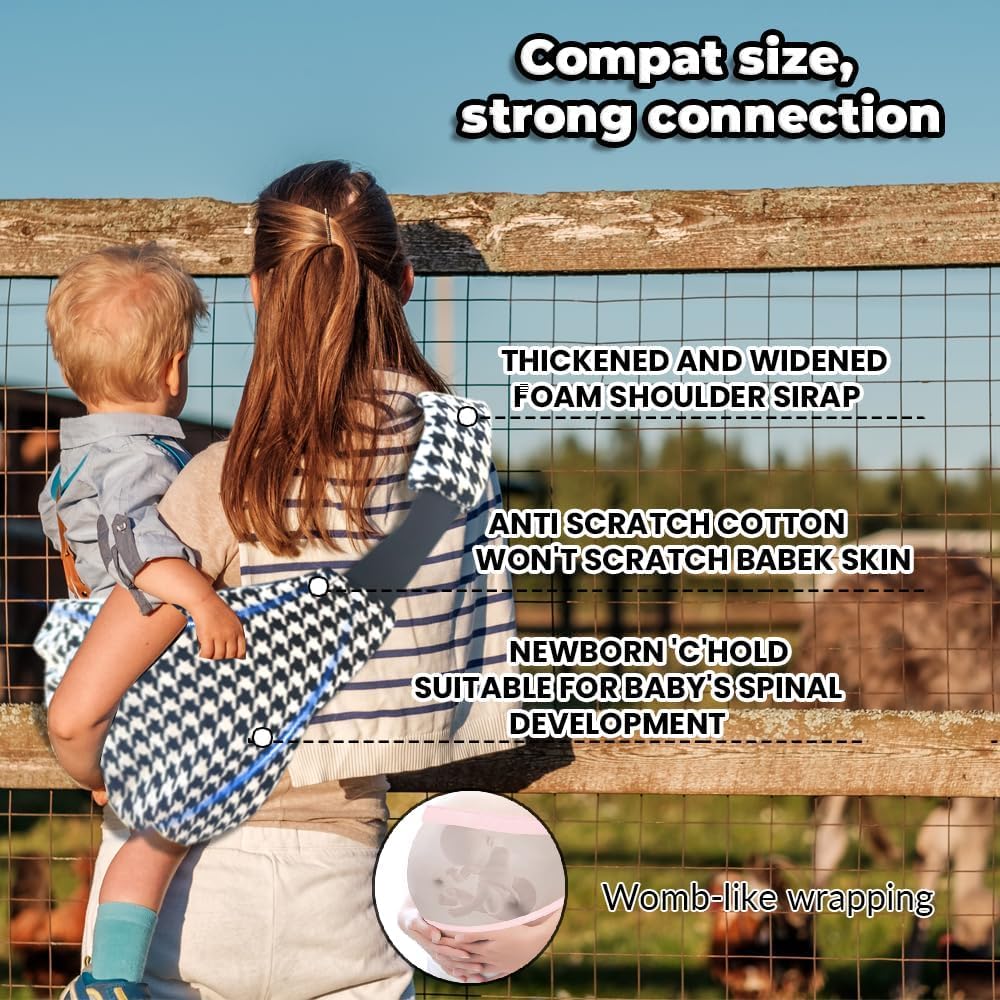 Baby Sling Carrier Adjustable Baby Sling 2025 Upgraded Toddler Sling Comfortable Baby Wrap Carriers Ergonomic-Designed, Travel Friendly Carrying 10-45 Lbs Blackwhite