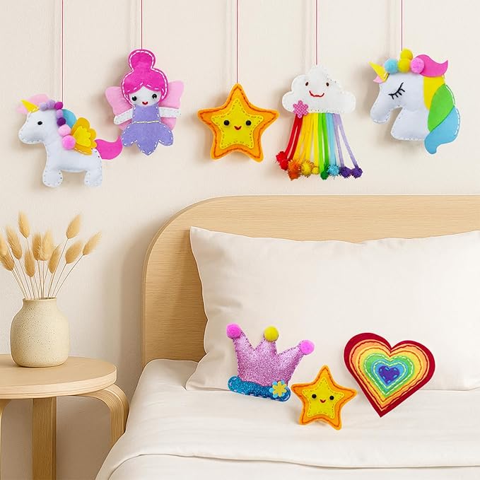 FYXGZZH Kids Beginner Sewing Kit – DIY Stuffed Craft Set with Pre-Cut Felt, Plastic Needle & Embroidery Thread, Educational Arts & Crafts for Boys & Girls Ages 6-12