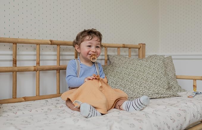 BIBS Boheme Pacifiers 2 Pack BPA Free Cherry Shape Nipple | White/Sunshine | Size 6-18 Months