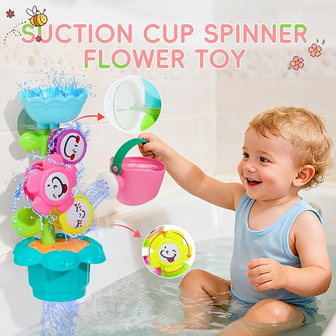 Mold Free Bath Toys for Kids Ages 1-3, 17PCS Easy Clean & Colorful Baby Bath Toys for Toddlers 2-4 with Stacking Cups Fun Bathtub Pool Water Table Toys for Baby and Toddler Christmas Stocking Stuffers