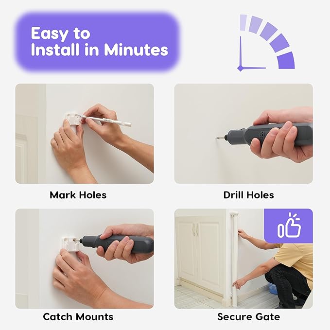 Retractable Baby Gate, Extra Tall Baby Gates for Stairs, Dog Gates for Doorways Safety Extends to 38x55in, White