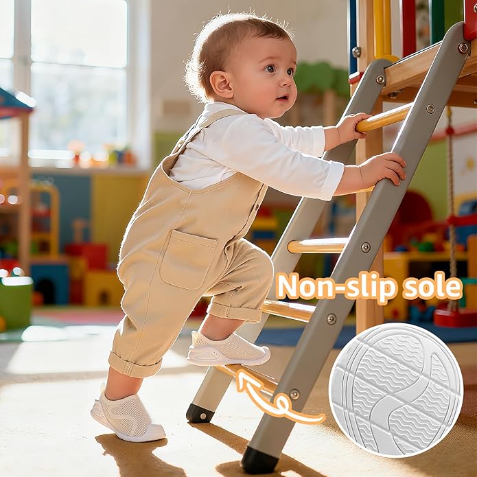 Baby Boys Girls First Walking Shoes Wide Toe Box Infant Sneakers Lightweight Breathable Slip On Barefoot Shoes