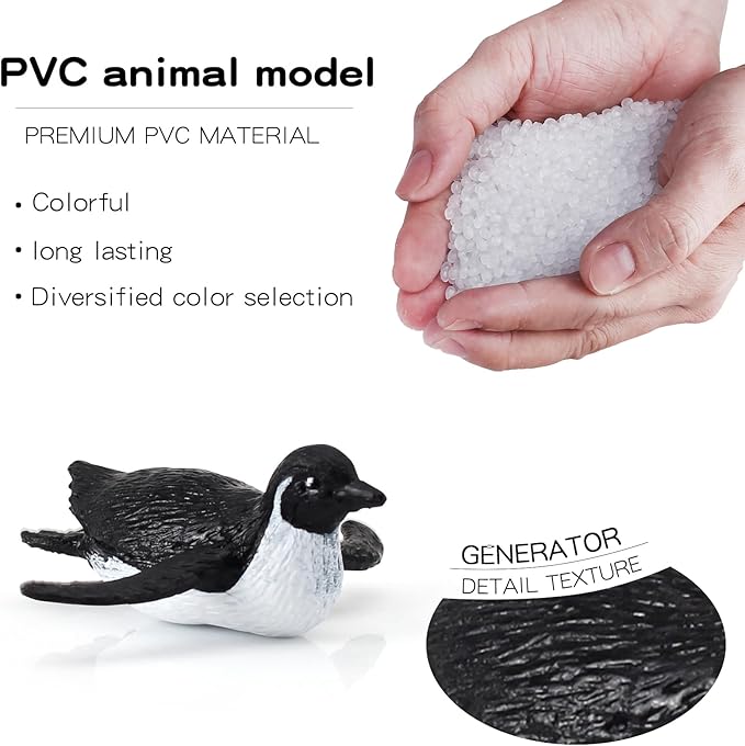 10PCS Realistic Arctic Penguin Figurines Toy Playset Winter Habitat Adventure Toys Christmas Birthday Party Supplies Decor