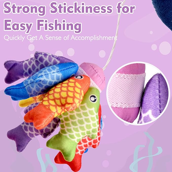 Montessori Toys for 1 Year Old Girl Gifts, 20PCS Pink Cloth Fishing Toy for Toddler 1-3, Fine Motor Skills Toy Sorting Learning Baby Toys 6-12-18 Months, One Year Old Girl Boy Birthday Gifts