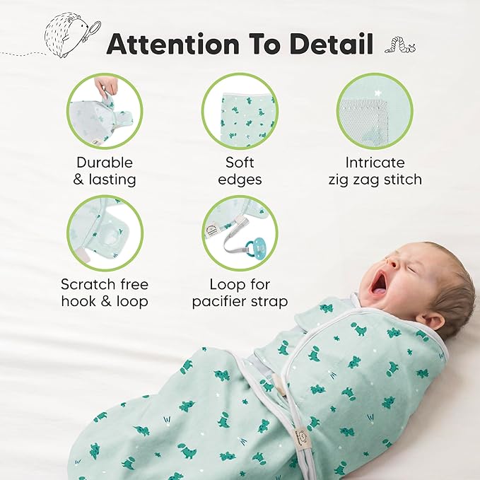 3-Pack Organic Baby Swaddle Sleep Sacks - Swaddles for Newborns, Infant 0-3 Months, Baby Girls, Boys, Soft & Snug Newborn Sleep Sack, Nursery Swaddling Blankets (Lunaris)