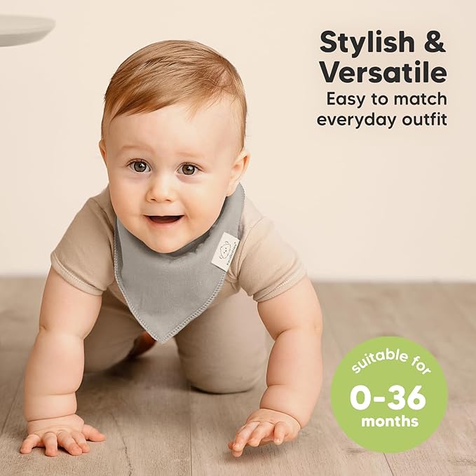 8-Pack Organic Baby Bandana Bibs for Girls - Super Absorbent Triangle Baby Bibs for Drooling and Teething Infant, 100% Cotton Extra Soft for Newborn, Infant 0-36 Months (Dawn)