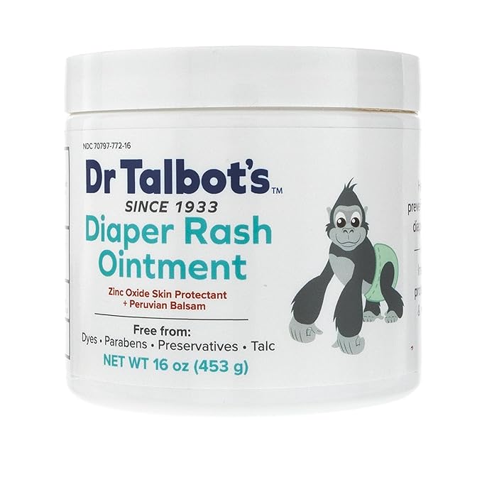 Dr. Talbot's Baby Diaper Rash Ointment - 16 oz - Zinc Oxide Skin Protectant with Peruvian Balsam - Treats and Prevents Rash