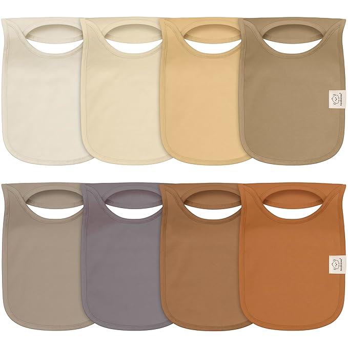 8-Pack Baby Bibs for Boys, Girls - Pullover Bibs for Drooling Teething Baby Girl & Boy Toddler, Newborn, Soft & Absorbent, Cute Colors, Large Torso Coverage Keep Infant Clean & Dry(Terracotta)