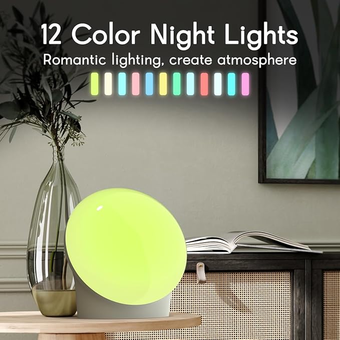 Brown Noise Sound Machine with 30 Soothing Sounds Sleep Machine 12 Colors Night Light White Noise Machine 36 Volume Levels 4 Timers and Memory Function 10 Adjustable Brightness for Baby Adults Kids