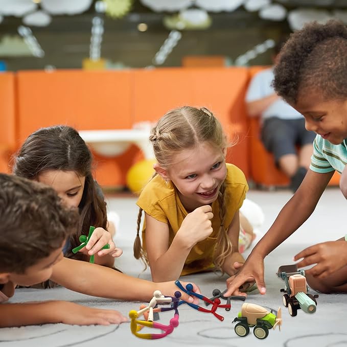 MAGMEN Enhanced Grip Magnetic Fidget Toys 10 Pack Travel Entertainment for Kids Ages 3 and Up STEM Sensory Toys for Airplane Car Trips & Quiet Play. Solid Colors