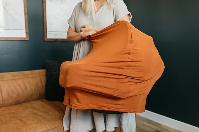 Copper Pearl Multi-Use Cover: Car Seat Covers, Nursing Cover, and Stroller Cover for Sun - Stretchy Fabric, All-Season Use, Stylish Designs, Easy Access for Moms - Powell