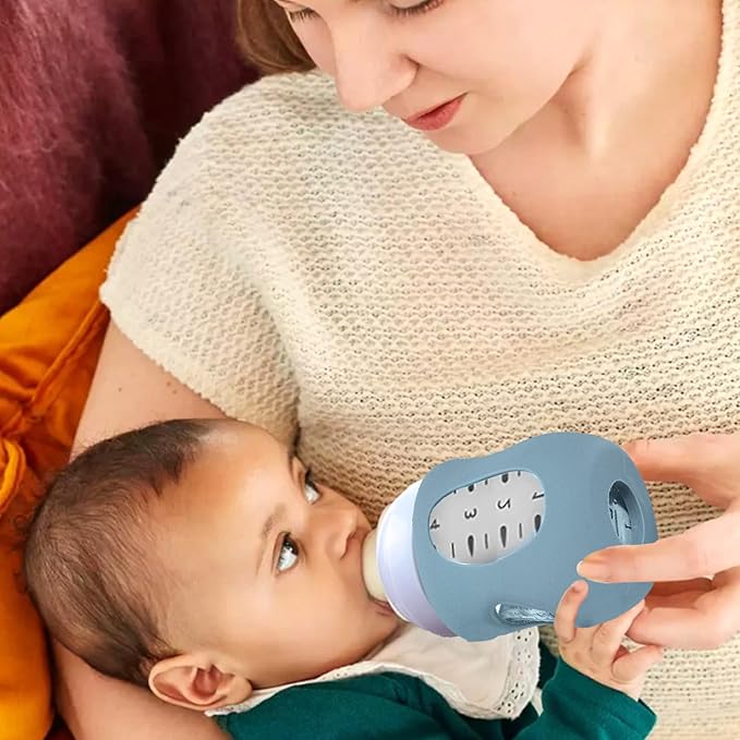 Juome Silicone Sleeves for Avent Natural Glass Baby Bottle - 3 Pack Anti Breakage Baby Bottles Holder, Compatible with Philips Avent Anti Colic Baby Bottles 4 oz