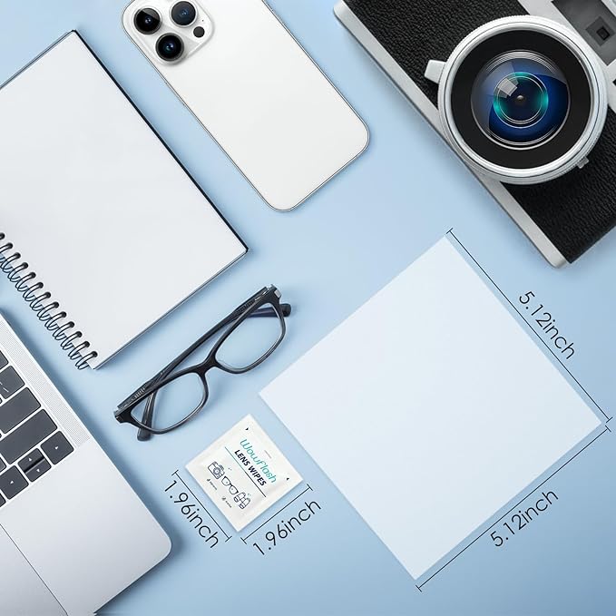 200 Count Lens Wipes for Eyeglasses, Eyeglass Lens Cleaning Wipes Pre-moistened Individually Wrapped Sracth-Free Streak-Free Eye Glasses Cleaner Wipes for Sunglass, Camera Lens, Goggles