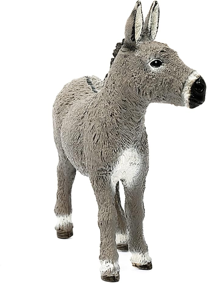 Schleich Farm World Realistic Donkey Animal Figurine - Highly Detailed and Durable Farm Animal Toy, Fun and Educational Play for Boys and Girls, Gift for Kids Ages 3+
