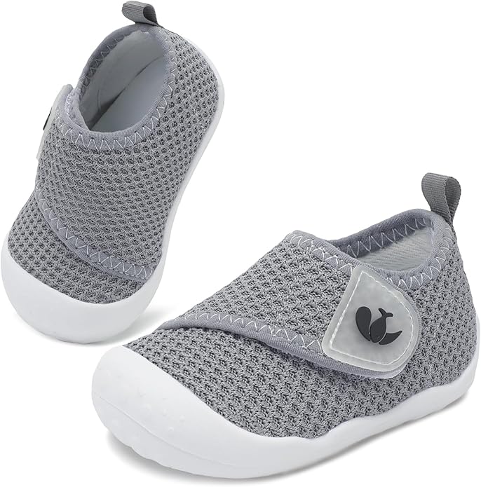 FEETCITY Baby First Walking Shoes Wide Baby Shoes Infant Sneakers Newborn Crib Shoe Barefoot Lightweight Slip On Shoe