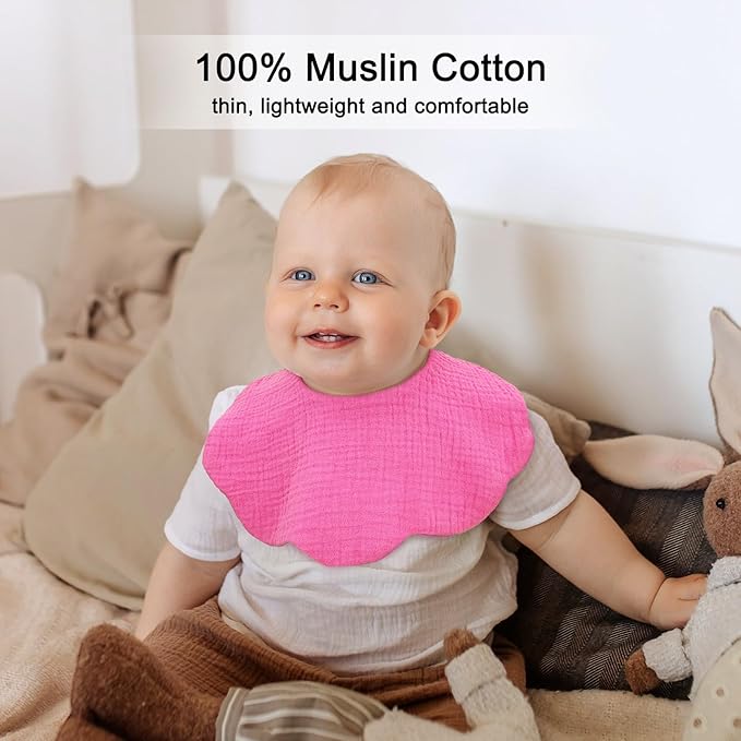 Baby Bibs Muslin Bibs for Baby Girl Boy for Drooling and Teething 10 Pack