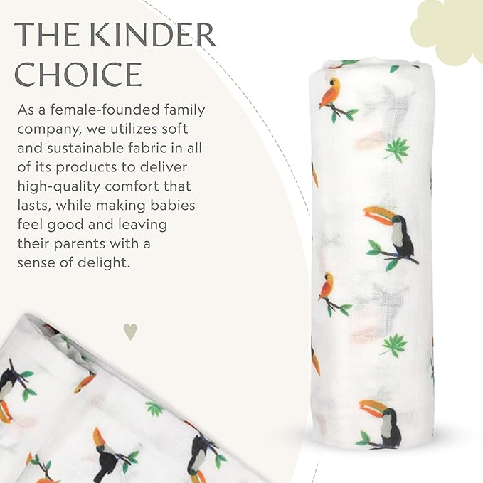 Muslin Baby Swaddle - Breathable Receiving Blankets for Newborn Baby, 70% Viscose derived from Bamboo, 30% Spandex, Imported