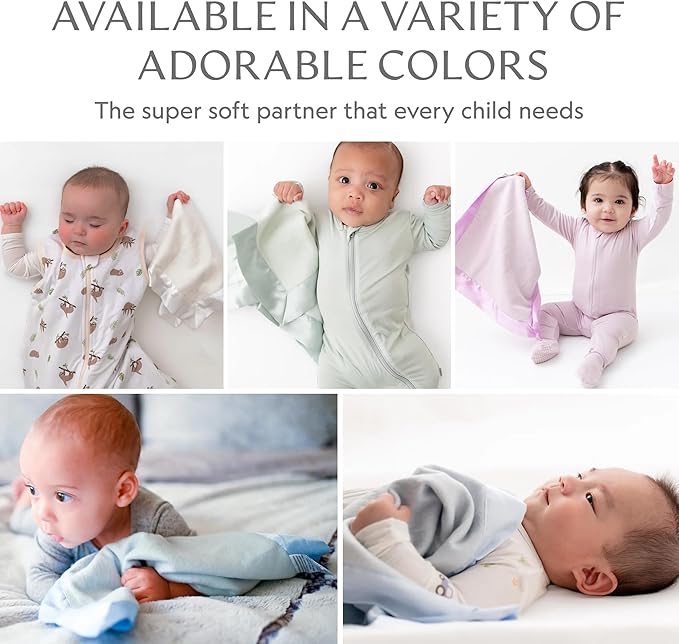 Ultra-Soft Lovey Security Blanket - Baby Essentials, Newborn Essentials, Ultra-Soft Fleece Baby Blanket with Satin Trim – 16" x 16" - Sage