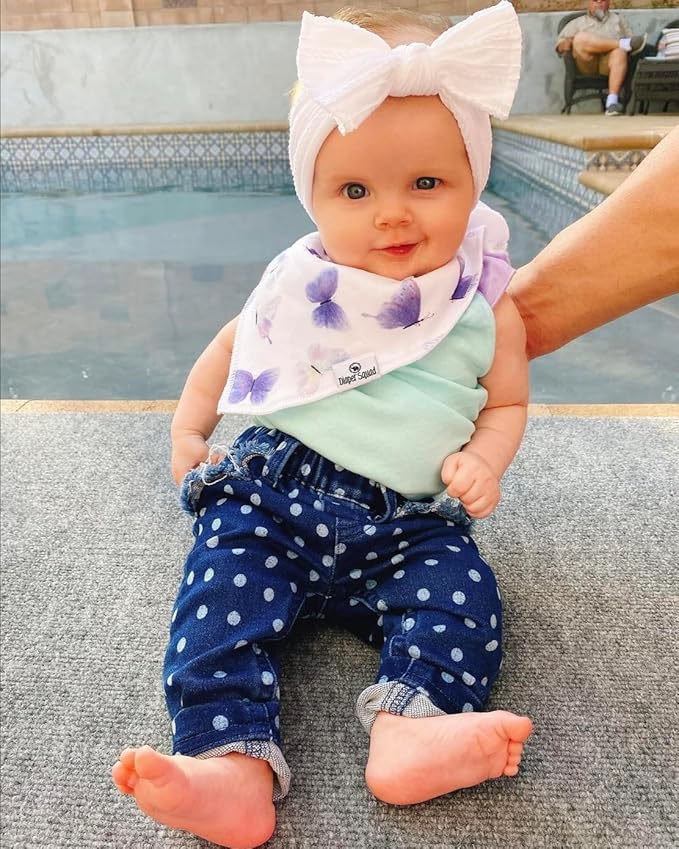 DiaperSquad's Baby Bibs for Drooling and Teething, Bibs for Boys, Baby Girl - Solid Cotton Baby Drool Bibs