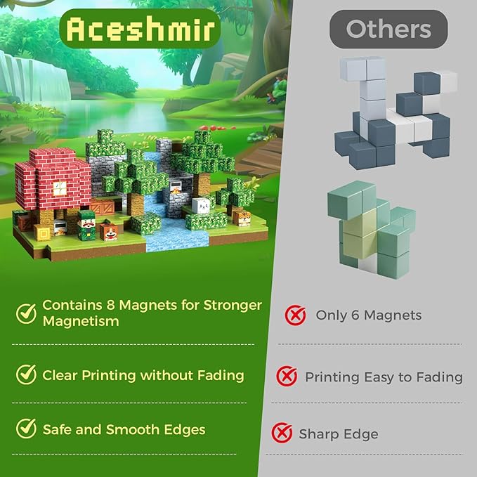 Magnetic Blocks, 150PCS Magnetic Building Blocks Cubes Open-Ended Building Toys with Storage Bag, STEM Montessori Toys for Kids, Christmas Birthday Gifts for 3 4 5 6 7 8+ Year Old