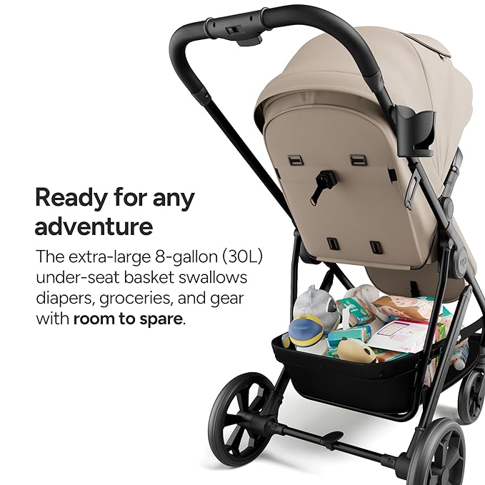 Mompush Wiz Pro 4-in-1 Baby Stroller with Newborn Mode, Full-Size All-Terrain Premium Stroller from Newborn to Toddler, Snack Tray Included for Easy Feeding & Outing, Lay-Flat in Seconds