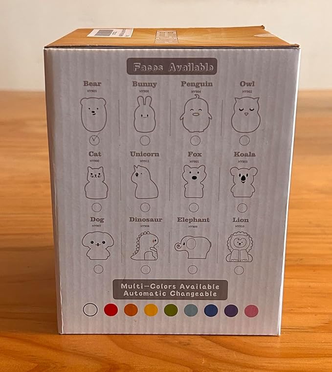 WHA&DARREN Large Owl Night Light for Kids,Cute Baby Night Light, Silicone Bedside Lamp, Sleep Lights, Eye Caring, Adjustable Brightness & Color, Time Setting, Touch+Remote Control