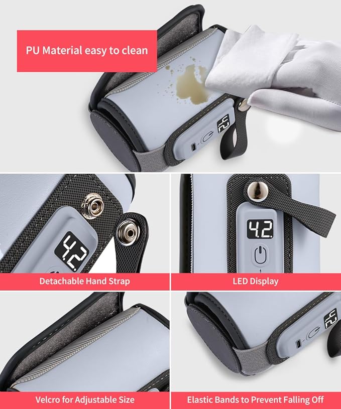 Bottle Warmer, Baby Milk Warmer with 5-Speed Temperature Control, Stable Constant Warming with LED Display, Requires Power Source, USB Powered with 18W Adapter, Suitable for Home and Travel