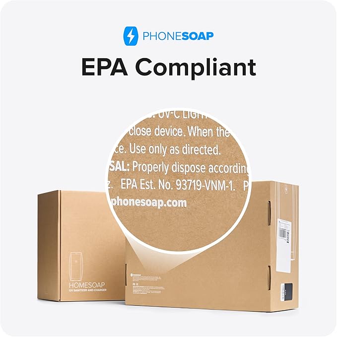 PhoneSoap XL (HomeSoap) UV Llight Sanitizer | 360° UV Sanitizing Box & Charger | Large Capacity | Sanitizes Tablets, Baby Bottles, Remotes, Toys & More (White)