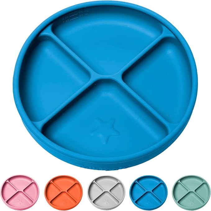 TalkTools Itsy Plate Must-Have Silicone Baby Plates with Suction | Non-Toxic Toddler Feeding Plate | Divided Portion Control Tray | BPA-Free, Easy-Clean, Travel-Friendly Baby Dishware - Made in USA