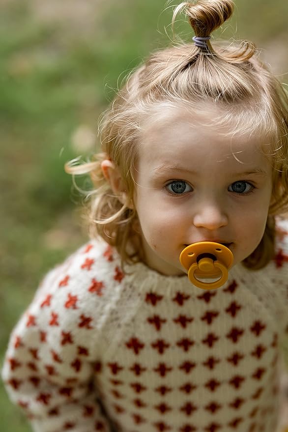 BIBS Pacifiers Colour Collection | Natural Rubber Baby Pacifier | Set of 2 BPA-Free Soothers | Made in Denmark | 6+ Months (Pack of 2) | Dark Oak/Ivory