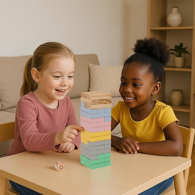 Wooden Toys for Kids, 5 in 1 Learning Educational Set (Includes Rainbow Stacker, Hammering Pounding, Race Track, Tumbling Tower Blocks, Alphabet Writing)- Gift for Boys Girls