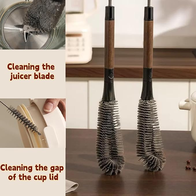 2 in 1 Cleaning Brush, Detachable Dual-Head Brush for Blender Cleaning Brush, Fruit Juicer Machine Clean Brush, Flexible Bendable Cup & Bottles Brush for Kitchen Appliances