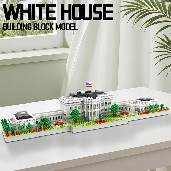 White House Model Micro Mini Building Block Sets for Adults Architecture Landmark Series Kit Toy Gift for Kids 3000 Pieces